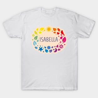 Isabella name with colorful leaves T-Shirt